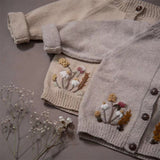 Kid Baby Girl Cardigan Autumn Winter Hand Embroidered Sweater 2 Pieces