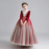 Kid Girl Catwalk Fashion Velvet Poncho Princess Dress