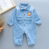 Baby Boy One-piece Cartoon Cowboy Long Sleeve Climbing Rompers