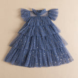 Kid Baby Girl Fairy Sequin Gauze Pompous Summer Casual Dresses