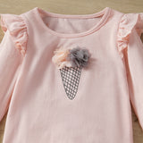 Kids Baby Girl Sets Autumn Long Sleeve Applique Tutu 2 Pcs Sets