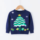 Kid Baby Girl Christmas Tree Pullover Bottoming Sweater