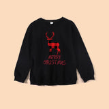 Family Matching Christmas Cartoon Elk Print Top Shirts