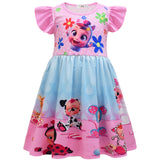 Kid Girl Flying Sleeves Crying Doll Party Dresses