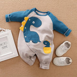 Baby Boys Premium 6 Dinosaur Pattern Bodysuit Romper