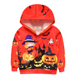 3-8T Kid Boy Girl Cardigan Coat Halloween Ghost Pumpkin Zipper Coats