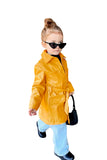 Kid Baby Girl Long Sleeve  INS Windbreaker Wind Leather Coat