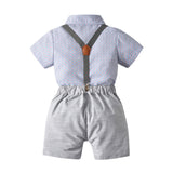 Kid Baby Boy Suit Coloured Polka Dot Bow Shorts 2 Pcs Sets