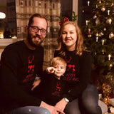 Family Matching Christmas Cartoon Elk Print Top Shirts