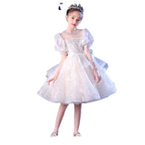 Kid Girls Princess Bubble Sleeve Flower Wedding Show Dresses