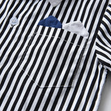 Kid Baby Boy Suit Long Sleeve Striped Suspenders Birthday Suits 2 Pcs Sets