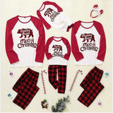 Family Teddy Bear Plaid Print Christmas Suit Pajamas Homewear