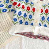 Baby Girl Fall Diamond Knit Korean Cotton Yarn Sweater
