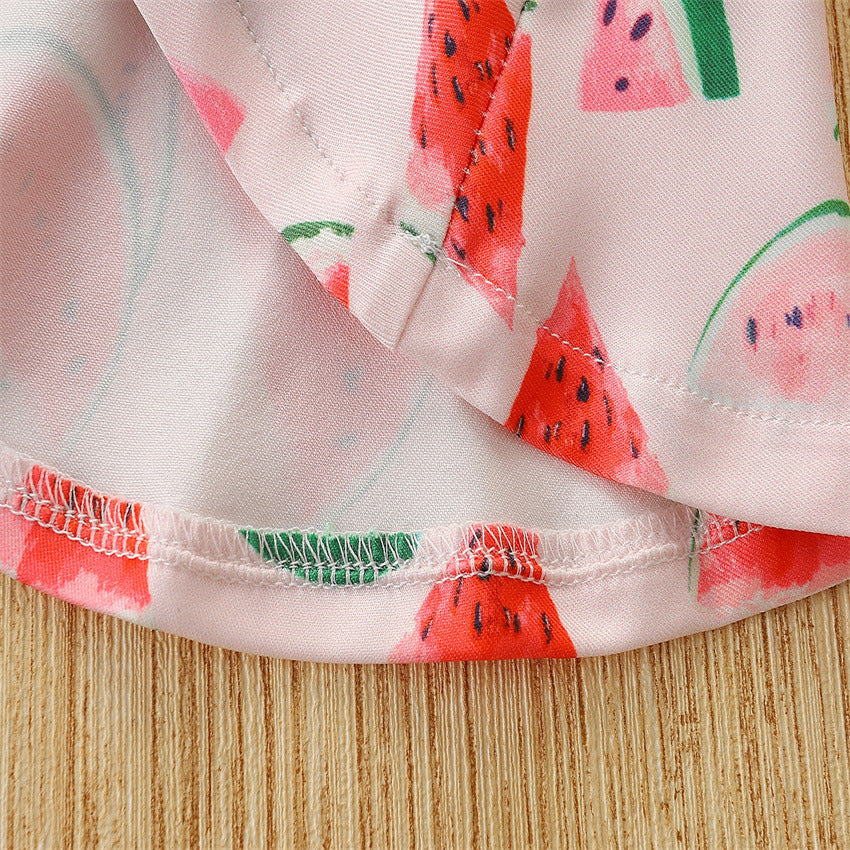 Summer Kid Baby Girl Suits Sweet Watermelon Print 2 Pcs Sets