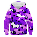 Kid Girls Boy Unicorn Hoodies Cartoon Sweatshirt Casual Pullover