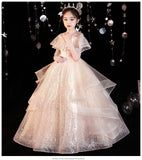 Kid Girl Princess Fluffy Yarn Formal Dresses