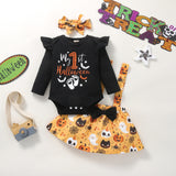 0-18M Baby Girl Halloween Long Sleeves Straps 2 Pcs Sets