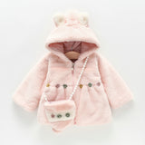 Kid Baby Girls Padded Fur-like Coat