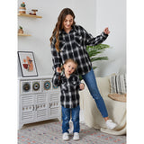 Family Matching Long Sleeves Button-down Plaid Blouse Shirts