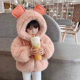 Kid Baby Girl Thickened Wool Western Hooded Jacket Coats