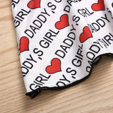 Baby Toddler Girl Valentine's Day Love Letter Print 3 Pcs Sets