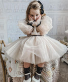 Kid Baby Girl Boutique Elegant Ball Tulle Puff Sleeve Dresses