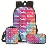 Digital Printing Tie Dying Backpack Schoolbag Satchel Pen Bags 3 Pcs Set