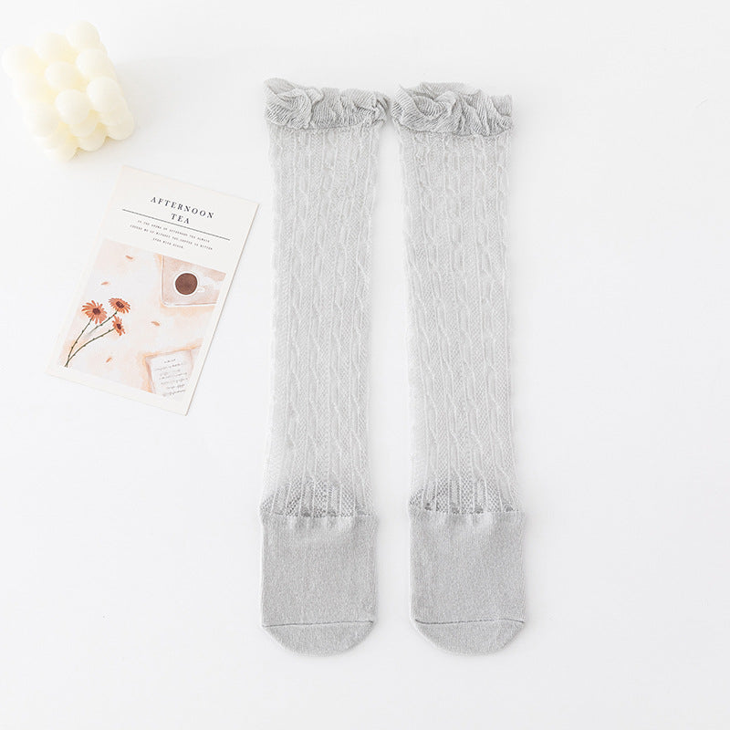 Baby Girls Cute Knee Bows Cotton Breathable Soft Non-slip Long Socks