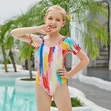 Kid Girl One-piece Bikini Fashion Print Swimsuit