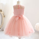 Baby Girl Princess Strapless Flower Mesh Lace Petals Dresses