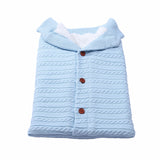 Baby Button Outdoor Cart Wool Knit Fleece Thickened Thermal Sleeping Pajamas