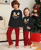 Family Matching Cartoon Plaid Christmas Print Pajamas