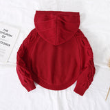 Ins Kid Baby Girls Cute Hooded Cape Knitted Pullover Sweater