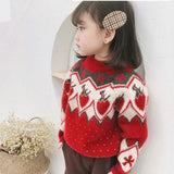 Kid Baby Girl Jacquard Christmas Treasure Thickening Sweater