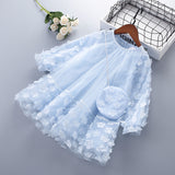 Kid Baby Girl Mesh Flower Belt Dress