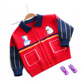 Kid Baby Boys Zipper Cardigan Lapel Knitted Sweaters