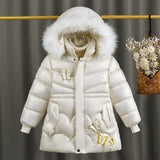 Kid Girls Winter Thickened Long Cotton Jacket Coat