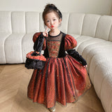 Kids Girls Witches Frozen Halloween Vintage Princess Evening Dresses