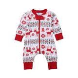 Baby Boy Girl Christmas Elk Red One-piece Rompers