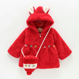 Kid Baby Girls Padded Fur-like Coat