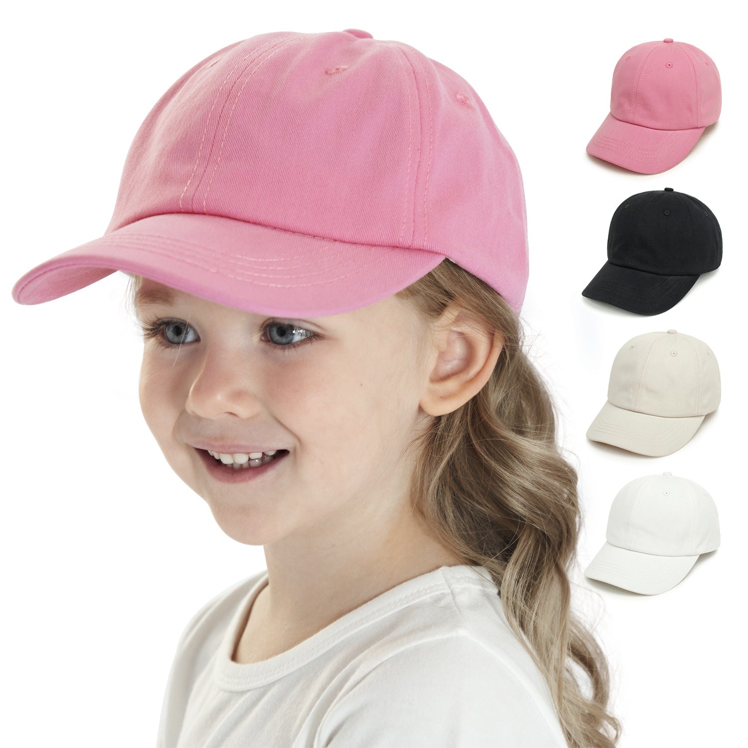 Spring Summer Kid Baby Baseball Cap Solid Color Cotton Casual Adjustable Sun Hat
