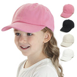 Spring Summer Kid Baby Baseball Cap Solid Color Cotton Casual Adjustable Sun Hat