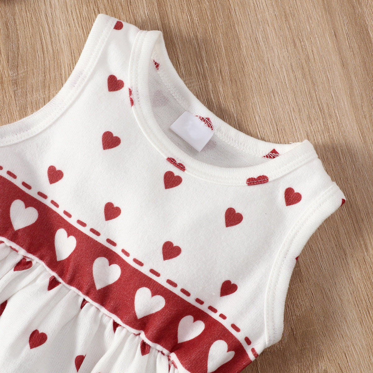 Baby Girl Valentine's Day Hatless Set Love Print 2 Pcs Sets