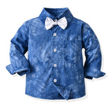 Kid Baby Boy Long Sleeve Overalls Suit 2 Pcs Sets