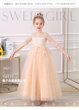 Kid Girl Summer Fluffy Mesh Princess Catwalk Dress