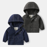 Kid Baby Boy Hooded Jacket Fall Zipper Jacket  Coat