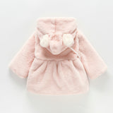 Kid Baby Girls Padded Fur-like Coat