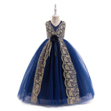 Kid Girl Embroidered Princess Christmas Party Cosplay Dress