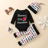 Baby Girl Boy Valentine Letter Printed Love 3 Pcs Sets