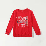 Family Matching Christmas Letter Autumn Long Sleeved Hoodie